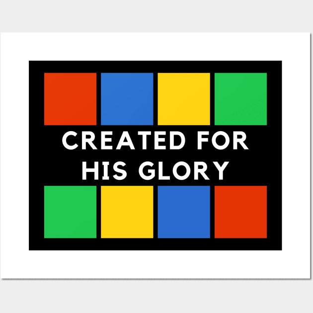 Created for His glory red, blue, green, yellow square design Wall Art by Patrickchastainjr